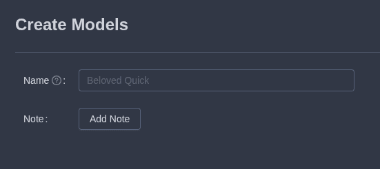 Model Name and Notes